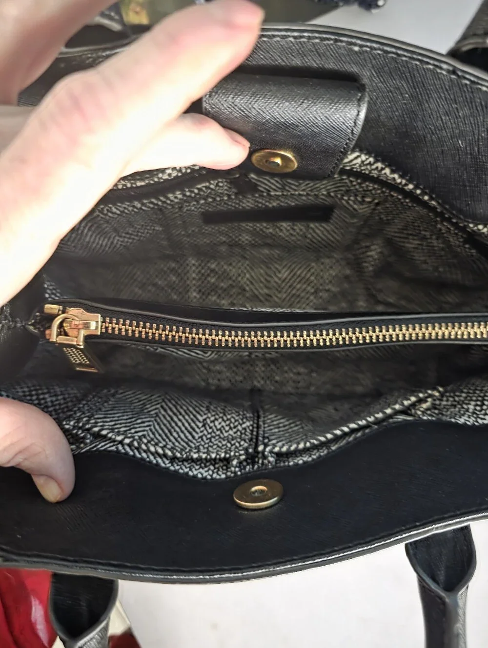 New Rebecca Minkoff Black Studded Satchel Handbag with Gold Accents